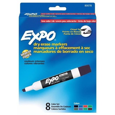 EXPO Expo 026284 Low Odor Non-Toxic Dry Erase Marker; Assorted Color; Pack 8 26284